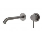 Kaya Wall Basin/Bath Mixer Set, Gun Metal, Round Plates, 200mm Outlet Kaya Wall Basin/Bath Mixer Set, Gun Metal, Round Plates, 200mm Outlet